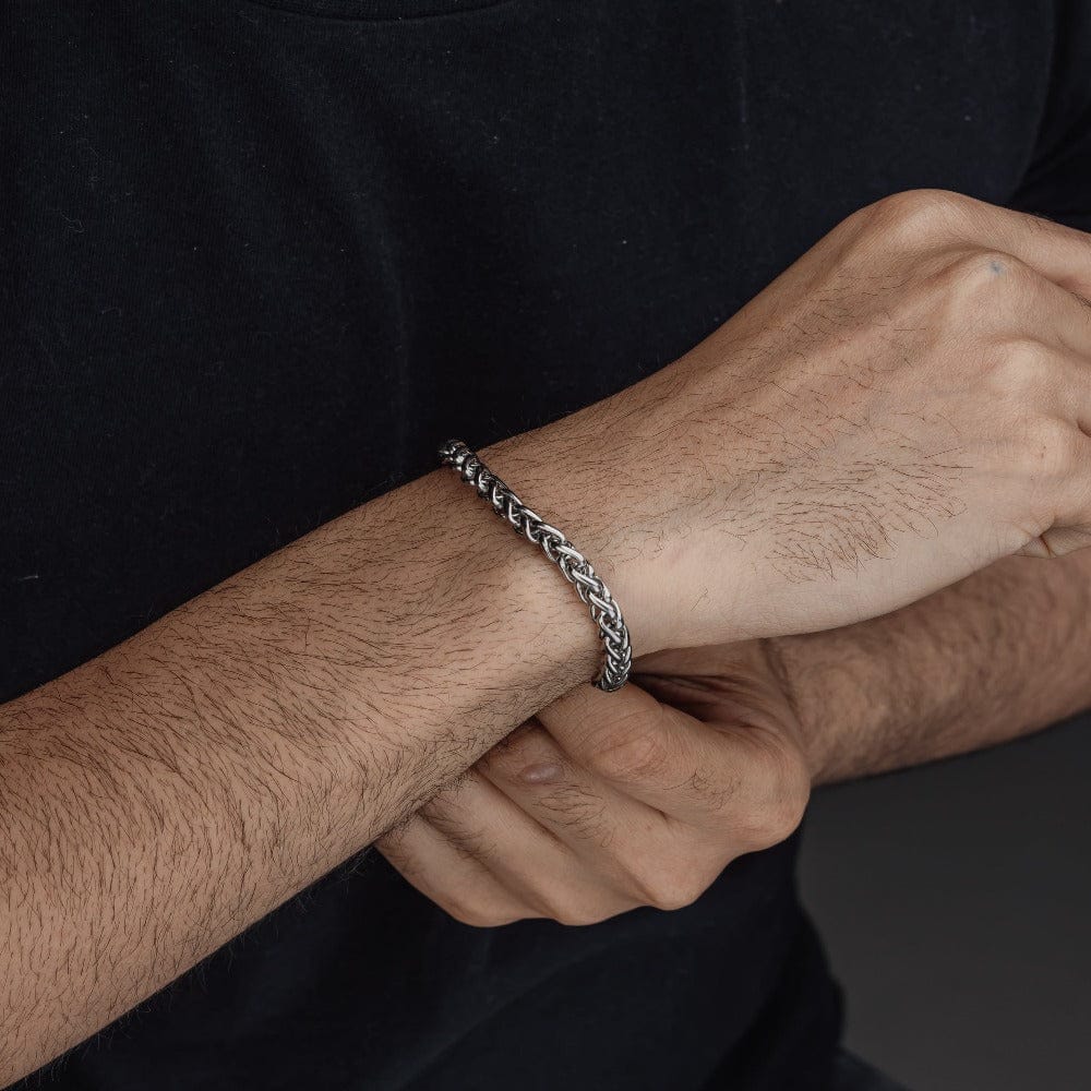 WHEAT BRACELET (SILVER) 5MM-19 CM