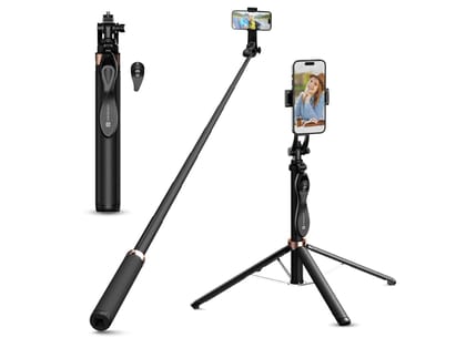 Portronics Lumistick Pro Enhanced Stability Tripod, Detachable Bluetooth Remote, Unlimited Angles, Seamless Rotation