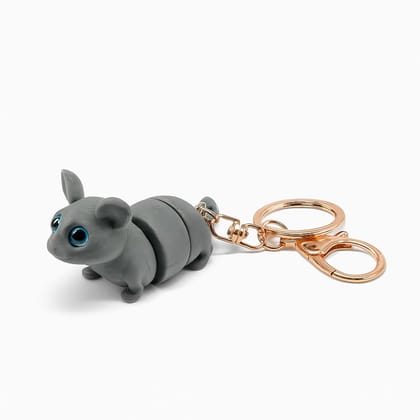 Farm Buddies 3D Printed Keychains – Articulated Animal Toys, Pocket-Friendly Keyrings, Stress Relief Desk Toys for Kids & Adults, Collectible Accessories (Alex – The Rat, Medium)
