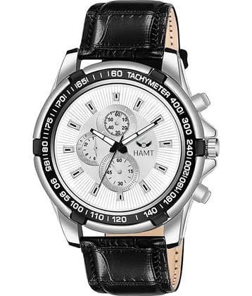 HAMT Black Leather Analog Men's Watch
