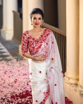 Bridal bollywood party wear lite weight pure organza Silk with bp Sarees