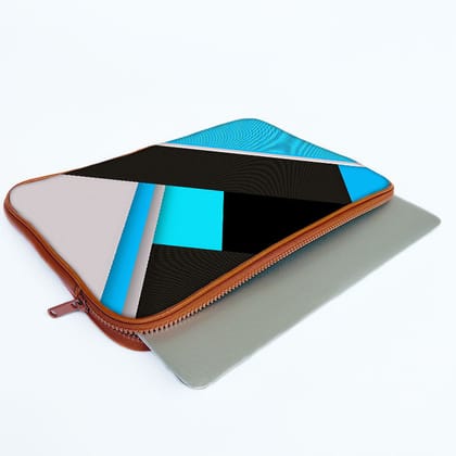 "Stipe Shade Blue and Black" Laptop Sleeves: Bold Modern Design for Every Size-13" / Brown