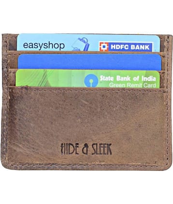 Hide&Sleek RFID Protected Hunter Brown Leather Atm Card Holder