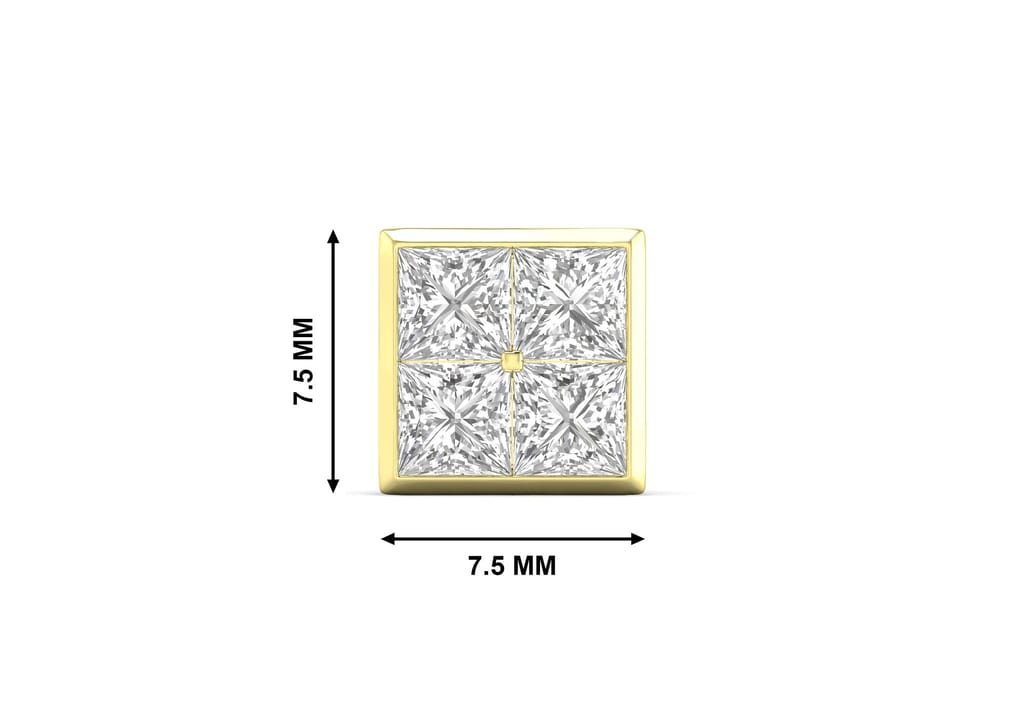 4 Square Matrix Ear Stud For Men (1 Pc Only)