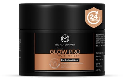 The Man Company Glow Pro Non-Sticky Daily Moisturizer for Face | Moisturizes, Hydrates with Glutathione, Vitamin E & Cocoa Butter | Face Moisturizer Cream for Man - 50 gm The Man Company Glow Pro Non-Sticky Daily Moisturizer for Face | Moisturizes, Hydra