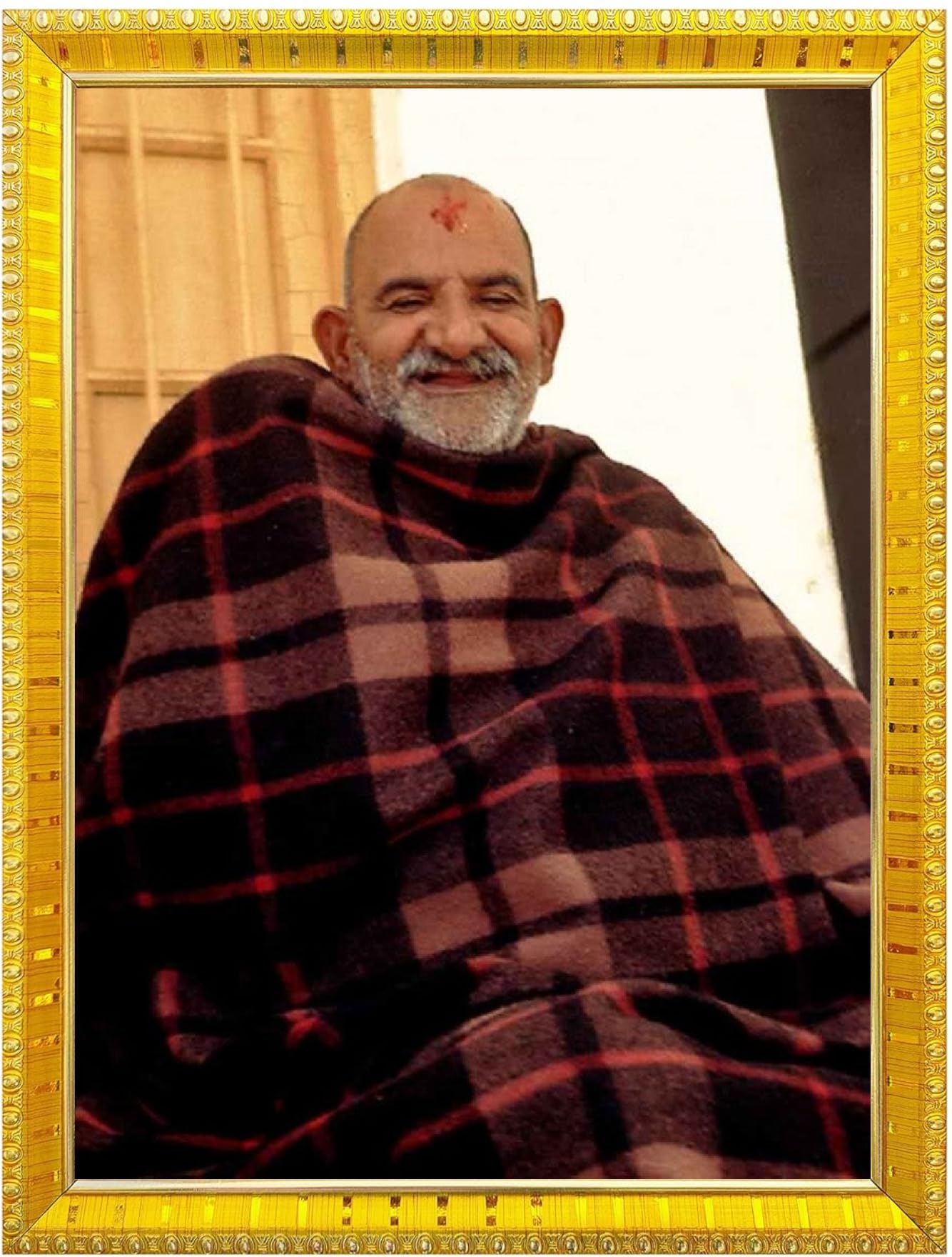 NOKKES Neem Karoli Baba Neev Karori baba Photo Frames Religious Photo frame 5X7 Inch Photo Frame_W57