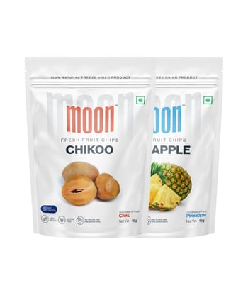 Moon Freeze Dried Chikoo Chips and Pineapple combo, 32 gm
