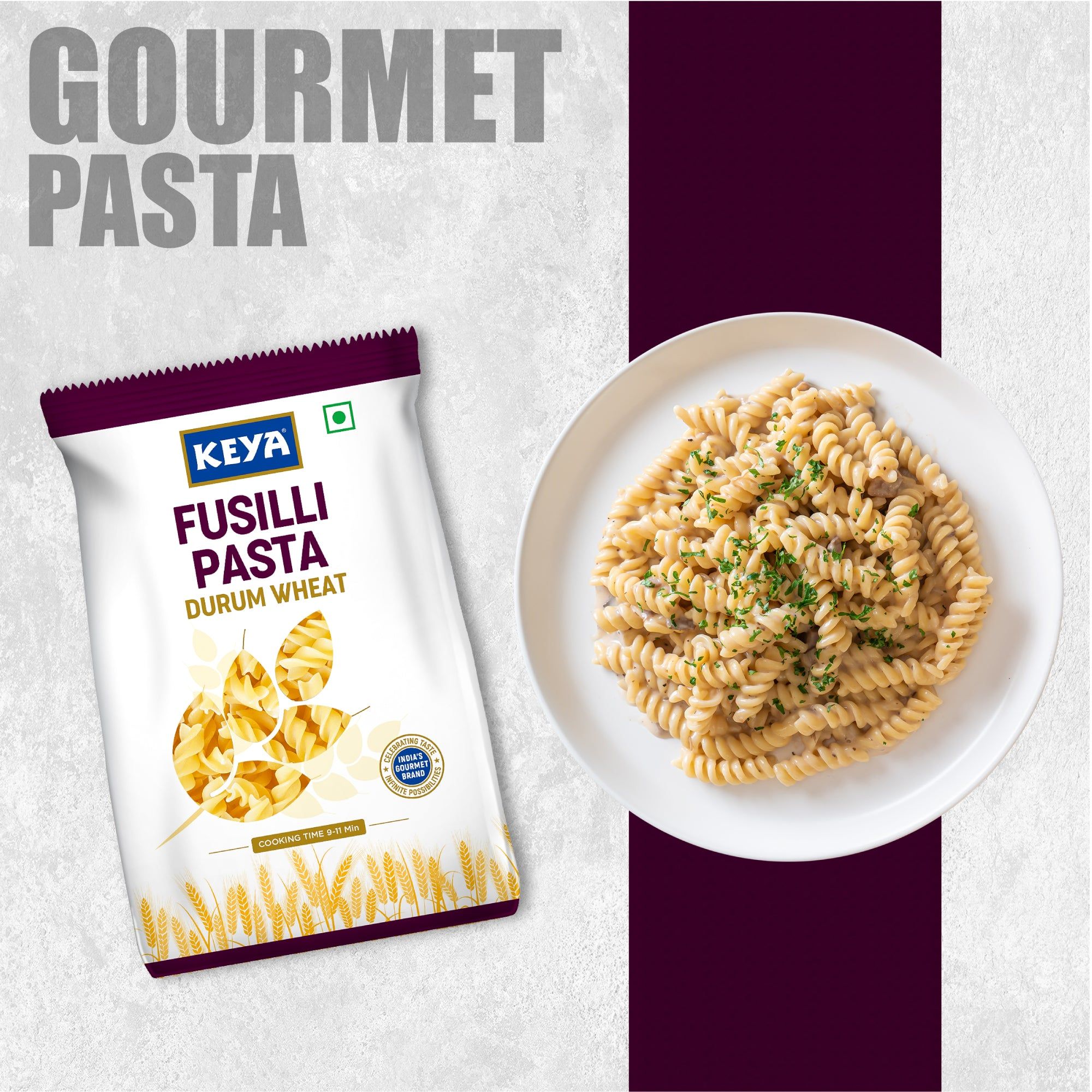Keya No Maida 100% Durum Wheat Fusilli Pasta, 400g
