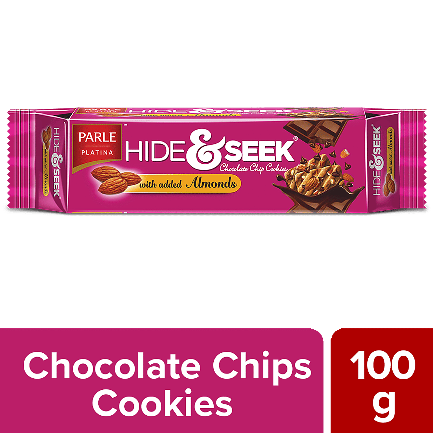 Parle Hide & Seek Chocolate & Almonds, 100 g