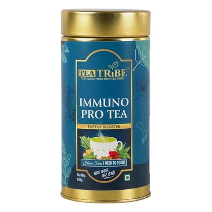 TEA TRIBE Herbal Tea Immuno Pro Blue Herbal Loose Leaf Tea 100 Gm Pack with Plant-Based Ingredients for Brewing and Extraction