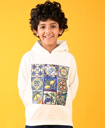 LEMON FUN VIBES FLEECE BOYS HOODIE - WHITE-0-6 MONTHS / 1N / WHITE