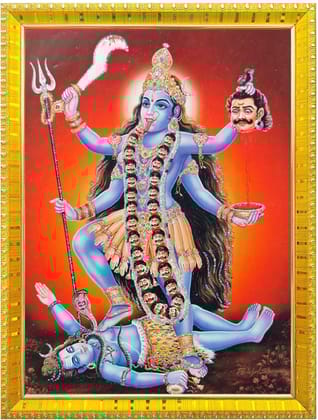 NOKKES Kali Devi Maa Mata Photo Frames Religious Photo frame 5X7 Inch Photo Frame_WE13