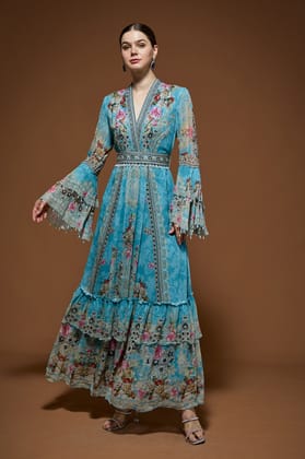 Pale Aqua Kaftan-XS