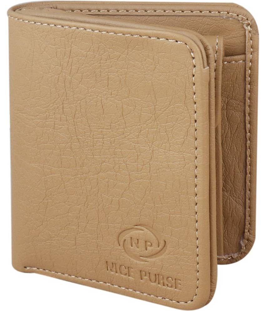 Nice Purse Beige PU Men's Two Fold Wallet,Regular Wallet ( Pack of 1 )