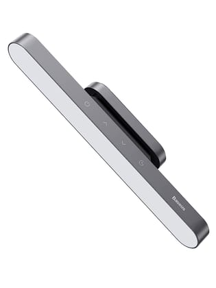 Baseus Magnetic Stepless Touch Sensor Rechargeable Dimming Desk Lamp with 3 Brightness Levels Deep Gray DGXC-C0G-Grey