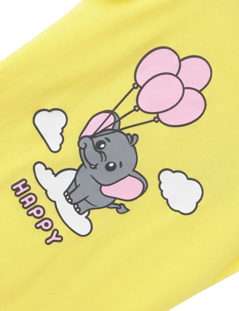 Sophisticated Kids Girls T shirt Cotton Blazing Yellow Happy Baby Elephant 2025 at ShopCircuit |