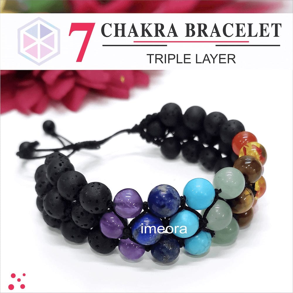 7 Chakra Triple Layer Bracelet