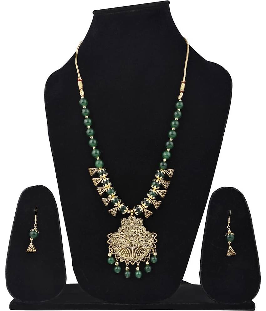 Sunhari Jewels Green Alloy Necklace Set ( Pack of 1 )