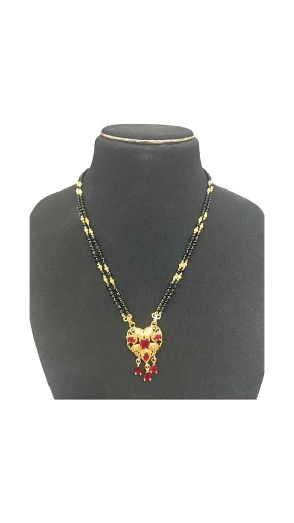 Yellow Gold Traditional Marathi Mangalsutra Necklace for Women