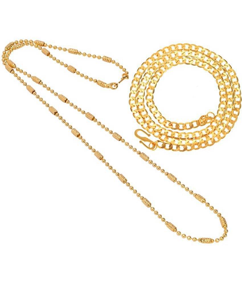 AanyaCentric Combo of 2 Gold Plated 28inches Long Fashion Chain