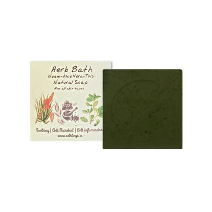 Arthlings Herbal Harmony Bath Soap - Infused with Aloe Vera, Neem, and Basil for a Refreshing, Cleansing, and Rejuvenating Bathing Experience