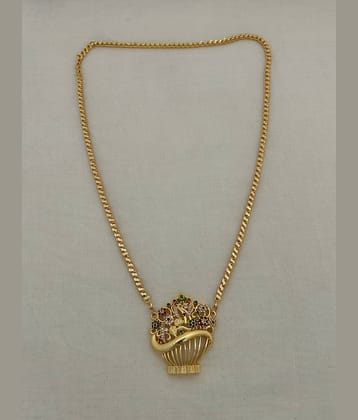 ROFARWORD Gold Brass Necklace Set ( Pack of 1 )