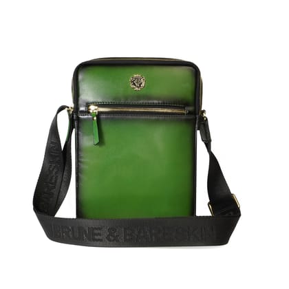 Green Cross-Body Bag in Premiuim Leather-FS