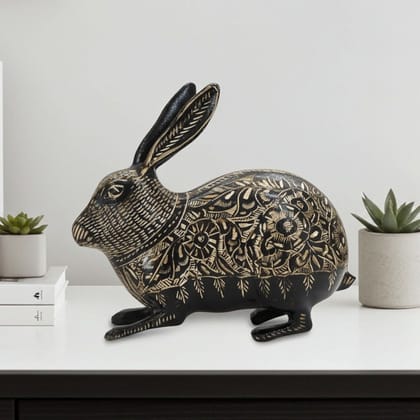 Brass Home Decorative Rabbit Showpiece Statue (ANMAS061 E)