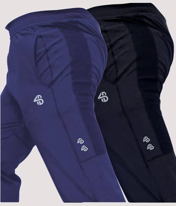 Forbro Navy Blue Polyester Men's Sports Trackpants ( Pack of 2 )