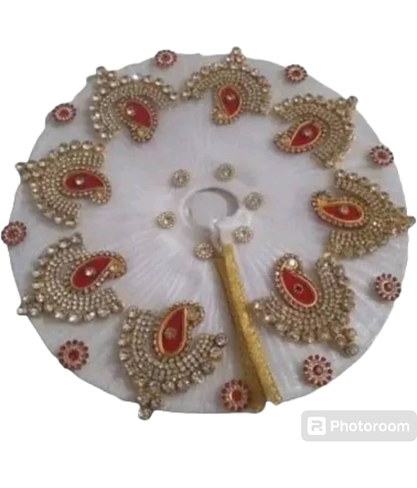 Mamta Laddu Gopal Krishna White Cotton Dress ( Pack of 1 )