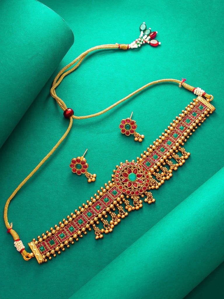 Morison Golden Charm Necklace and Earrings Set Radiate Timeless Elegance - Jewellery Sets | Buy online on ZillyBuy
