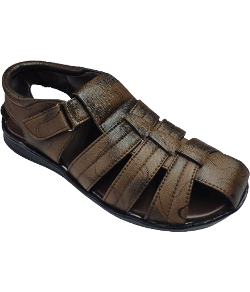 RAGE GAZE FISHERMAN BROWN HALF SHOE - Brown Men's Sandals