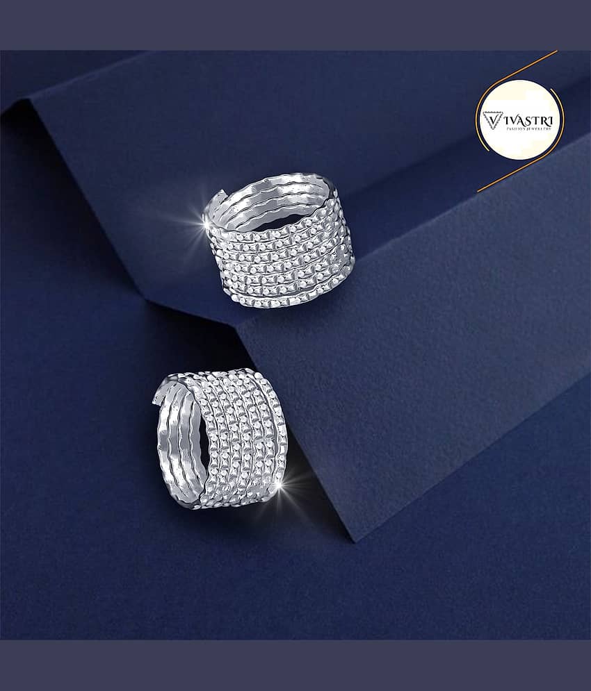 VIVASTRI Silver Toe Rings ( Pack of 2 )