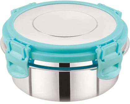 Portable Stainless Steel Tiffin with Leak-Proof Turquoise Lid