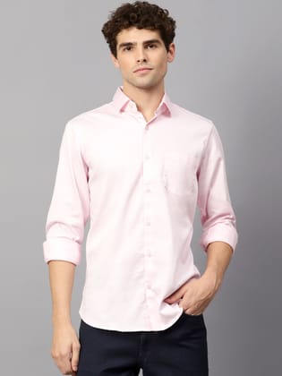 Premium Cotton Lycra Satin Pink Shirt-S-38