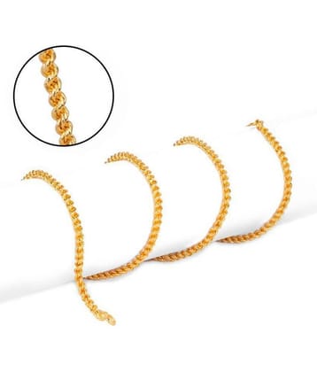 AanyaCentric Gold Plated French Rope Necklace Jewellery Set Fashion Jewellery Imitation Brass Chain for Men Women Girls (Golden)