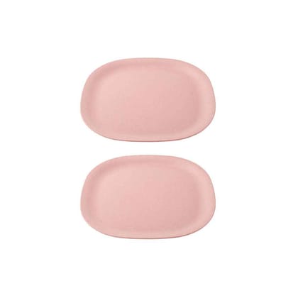 Rice husk And Bamboo Fiber Dinner Plates 9 "-PLUSH PINK / OF 2