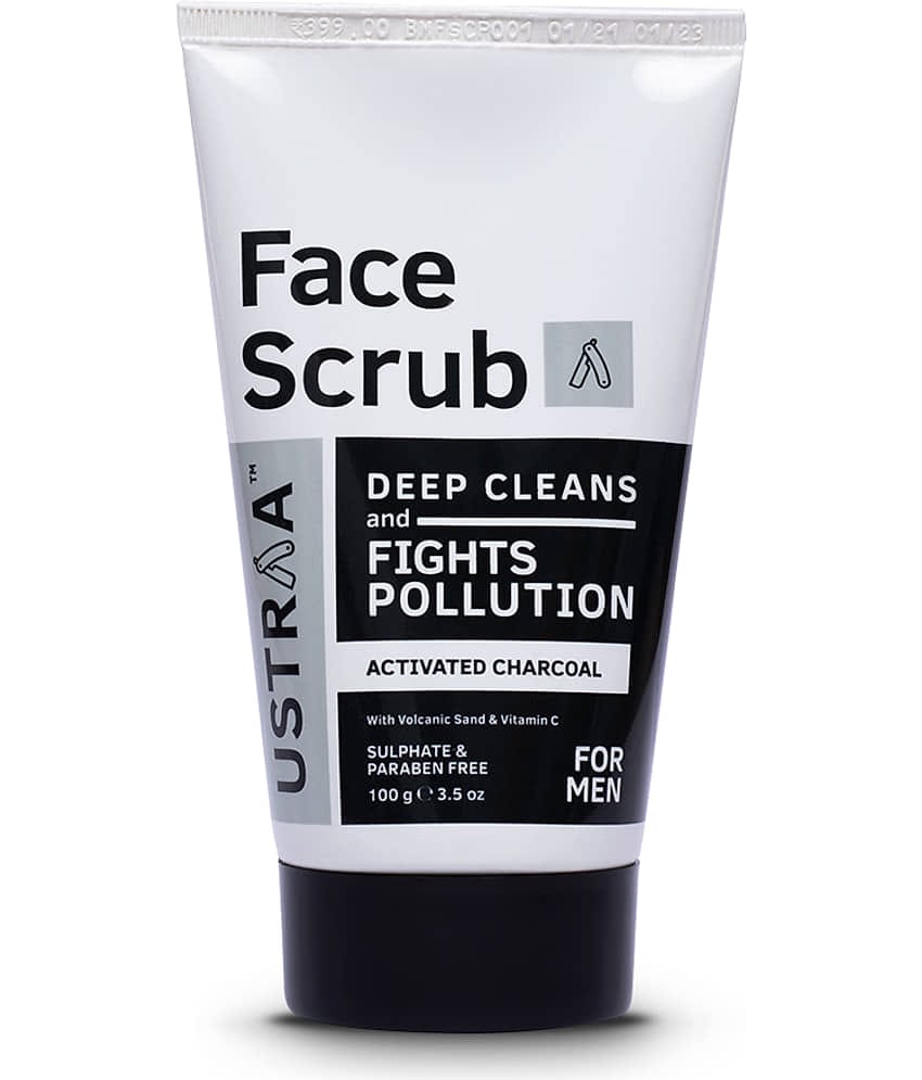 Ustraa Activated Charcoal Face Scrub For Men- 100g