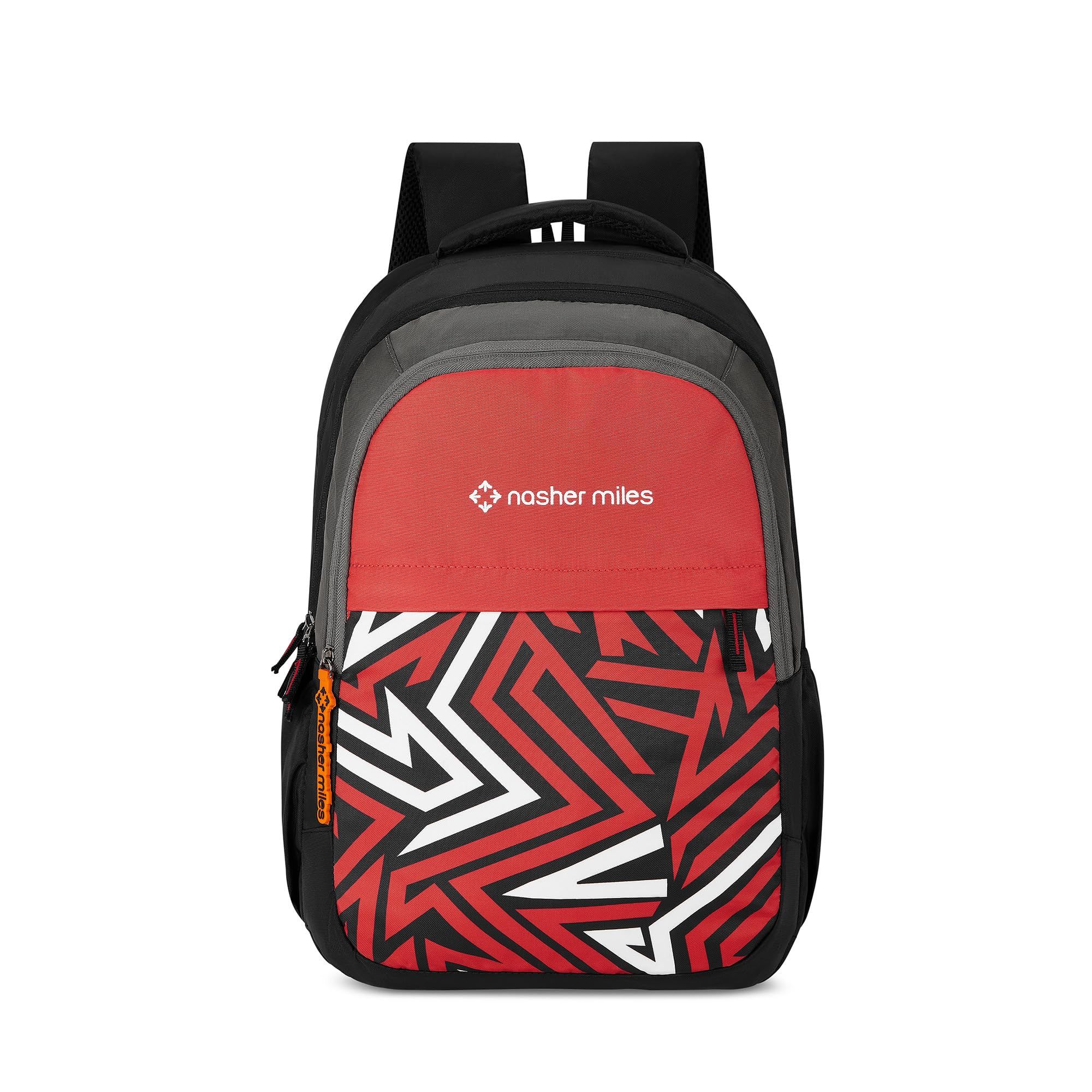 Nasher Miles Physics 3 Compartment Laptop Backpack 31 Liters Polyester with Raincover| Front Organiser Ideal for College, School Bags for Boys & Girls (Black) Nasher Miles Physics 3 Compartment Laptop Backpack 31 Liters Polyester with Raincover| Front Or