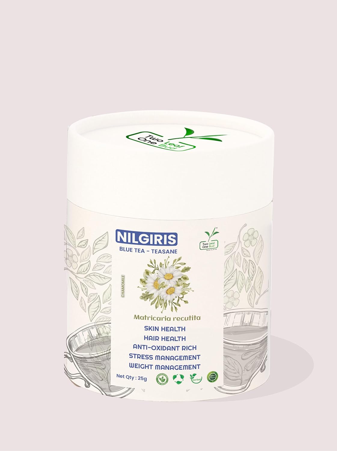 Two Leaf One Bud Nilgris Blue Tea - Teasane - Chamomile 25 Gms