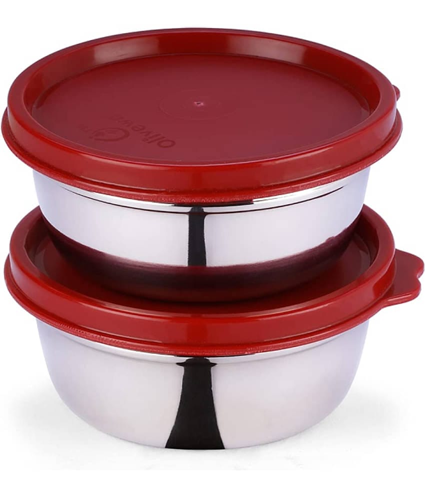Oliveware Elegant Steel Purple Storage Containers 250 ml Each (Set of 2)