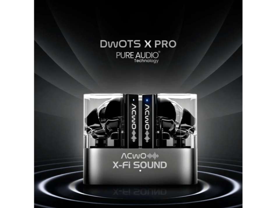 ACwO DwOTS X Pro, 50H Playtime, 3 EQ Modes, 13 mm Drivers, 32dB ANC Bluetooth Headset, True Wireless - Metallic-Black