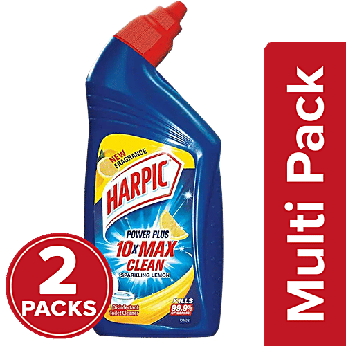 Harpic Disinfectant Toilet Cleaner Liquid - Lemon, 2X500 ml (Mutipack)