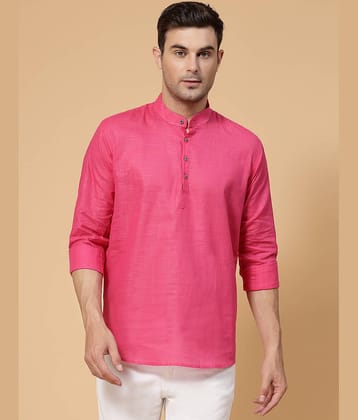 allan peter Pink Cotton Men's Regular Kurta ( Pack of 1 )