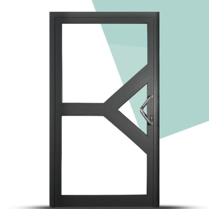 Aluminium Front Door Matt Grey KPD-1005 (3.3 ft x 7 ft)