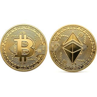 Bitcoin & Ethereum Collectible Gold-plated Coin Silver Plated Ancient Heritage