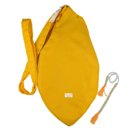 MAYAPURI Cotton Japa Bag, Bead Bag, Gomukhi Japa Mala Bag or Cotton Chanting Bag with Zip Pocket and Sakshi Mala Counter
