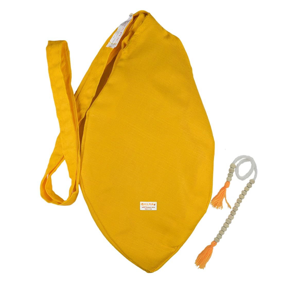 MAYAPURI Cotton Japa Bag, Bead Bag, Gomukhi Japa Mala Bag or Cotton Chanting Bag with Zip Pocket and Sakshi Mala Counter