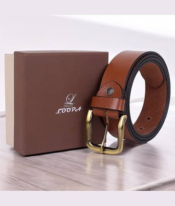 Loopa - Tan 100% Leather Men's Formal Belt ( Pack of 1 )
