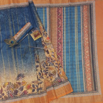 Awesome Designer Party Multy Color Linen Digital Printed Sari 1342